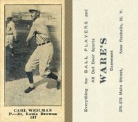 1916 Wares #187 Carl Weilman Baseball Card