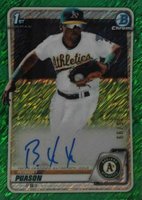 2020 Bowman Chrome Prospect Autographs #CPARP Robert Puason Green Shimmer Baseball Card