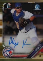 2019 Bowman Chrome Prospects Autographs #CPAAK Alejandro Kirk Gold Refractor Baseball Card