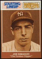 1989 Starting Lineup Baseball Greats # Joe DiMaggio Baseball Card