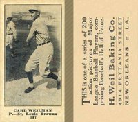 1916 Weil Baking Co. #187 Carl Weilman Baseball Card