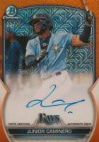 2023 Bowman Mega Box Chrome Prospect Autographs #JC Junior Caminero Orange Baseball Card