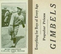 1916 Gimbels #163 Burt Shotton Baseball Card