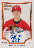 2010 Bowman Draft Picks AFLAC Autographs #AFLAC-BH Bryce Harper Baseball Card