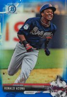 2017 Bowman Draft #BDC39 Ronald Acuna Chrome-Blue Refractor Baseball Card