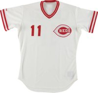 1980 Hall of Fame Player Game Used  # Barry Larkin Jersey Baseball Card