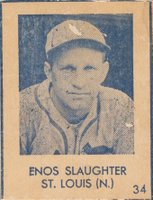 1948 Blue Tint #34 Enos Slaughter Hand Cut Baseball Card
