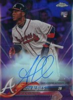 2018 Topps Chrome Rookie Autograph #RA-OA Ozzie Albies Purple Refractor Baseball Card