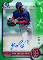 2022 Bowman Chrome Prospect Autographs #CPAEP Eddinson Paulino Green Refractor Baseball Card
