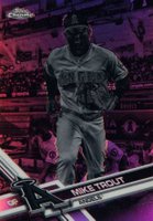 2017 Topps Chrome #200 Mike Trout White Jersey-Negative Refractor Baseball Card