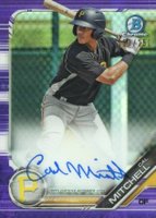 2019 Bowman Prospect Autographs Chrome #CMI Cal Mitchell Purple Refractor Baseball Card