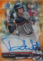 2017 Bowman Draft Chrome Draft Picks Autographs  #CDADW Drew Waters Orange Refractor Baseball Card