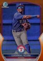 2023 Bowman Chrome Prospects #BCP230 Luisangel Acuna Orange Refractor Baseball Card