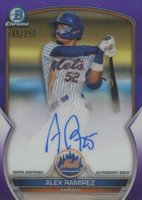 2023 Bowman Chrome Prospect Autographs #CPAAR Alex Ramirez Purple Refractor Baseball Card