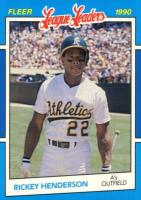 1990 Fleer League Leaders #18 Rickey Henderson Baseball Card