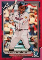 2024 Bowman Chrome #29 Ronald Acuna Jr. Fuchsia Refractor Baseball Card