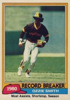 1981 Topps #207 Ozzie Smith Record Breaker Baseball Card