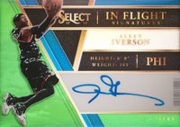 2017 Panini Select In Flight Signatures #IF-AI Allen Iverson Neon Green Basketball Card