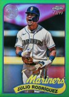 2024 Topps Chrome 1989 Topps Baseball #6 Julio Rodriguez Green Refractor Baseball Card