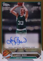 2023 Topps Chrome Topps Chrome Autographs #CGLB Larry Bird Gold Refractor Basketball Card