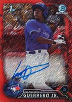 2016 Bowman Chrome Prospects Autographs #VG Vladimir Guerrero Jr. Red Shimmer Baseball Card