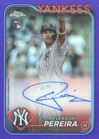 2024 Topps Chrome Rookie Autographs #RAEP Everson Pereira Purple Refractor Baseball Card