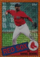 2020 Topps Silver Pack 1985 Chrome Promo #5 Rafael Devers Orange Refractor Baseball Card