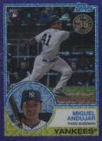 2018 Topps Silver Pack 1983 Chrome Promo #38 Miguel Andujar Purple Refractor Baseball Card