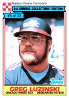 1984 Ralston Purina Hand Cut #5 Greg Luzinski Baseball Card