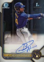 2022 Bowman Chrome Prospect Autographs #CPAJCO Jackson Chourio Baseball Card
