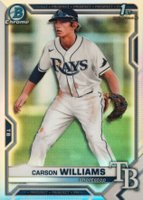 2021 Bowman Draft #BDC180 Carson Williams Chrome-Refractor Baseball Card