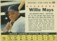 1961 Post Cereal #145 Willie Mays Perforated Baseball Card