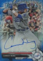 2017 Bowman Draft Chrome Draft Picks Autographs  #CDACW  Connor Wong Blue Wave Refractor Baseball Card