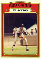 1972 Topps #696 Rod Carew In Action Baseball Card