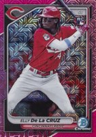 2024 Bowman Mega Box Chrome #22 Elly de La Cruz Pink Refractor Baseball Card