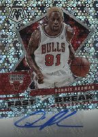 2021 Panini Mosaic Autographs Fast Break #FBADRD Dennis Rodman Basketball Card