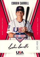 2019 Panini Stars & Stripes USA 18U National Team Signatures #CC Corbin Carroll Baseball Card