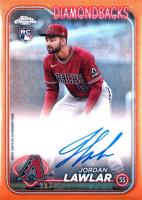 2024 Topps Chrome Rookie Autographs #RAJLA Jordan Lawlar Orange Refractor Baseball Card