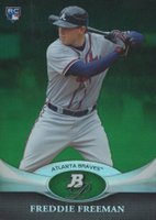2011 Bowman Platinum #57 Freddie Freeman Emerald Baseball Card