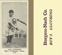 1916 Burgess-Nash Co. #174 Joe Tinker Baseball Card