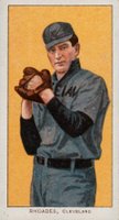 1909 White Borders Piedmont & Sweet Caporal #409 Bob Rhoades Hands At Chest-Correct spell Rhoads Baseball Card