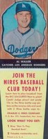 1958 Hires Root Beer #74 Al Walker With Tab Baseball Card