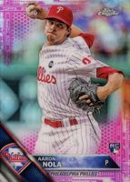 2016 Topps Chrome #114 Aaron Nola Pink Refractor Baseball Card