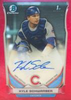 2014 Bowman Chrome Draft Pick Autograph #KS Kyle Schwarber Red Refractor Baseball Card