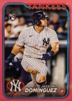 2024 Topps #60 Jasson Dominguez Mother's Day Hot Pink Baseball Card