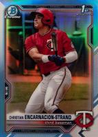 2021 Bowman Draft #BDC9 Christian Encarnacion-Strand Chrome-Sky Blue Refractor Baseball Card