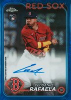 2024 Topps Chrome Logofractor Edition MLB Refractor Chrome Autographs #RCACR Ceddanne Rafaela Blue Refractor Baseball Card