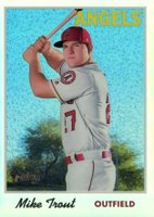 2019 Topps Heritage #485 Mike Trout Chrome-Refractor Baseball Card