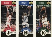 1996 Collector's Choice Mini II # Jordan/Hardaway/Kemp Gold Basketball Card