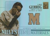 2002 Topps Tribute Milestone Materials #MIMLG Lou Gehrig Baseball Card